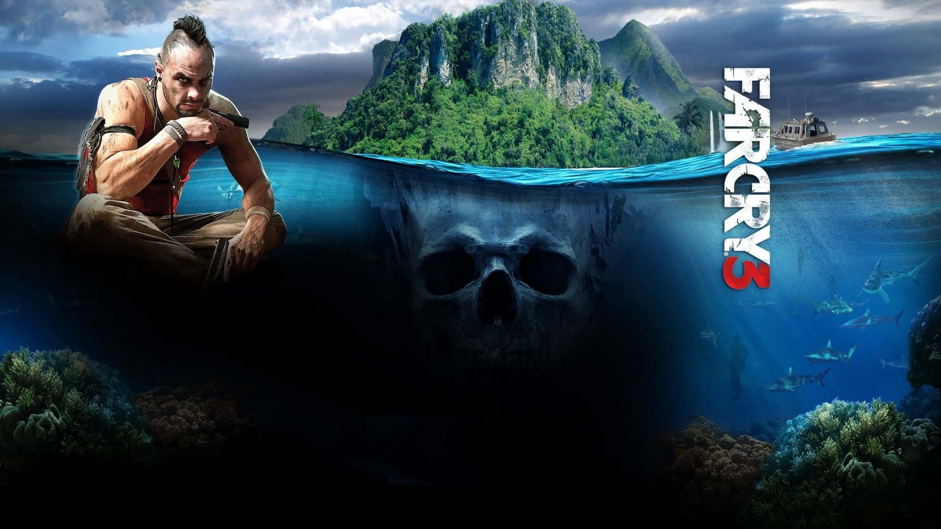 Udforsk øen Far Cry 3 med et tropisk mønster. Wallpaper