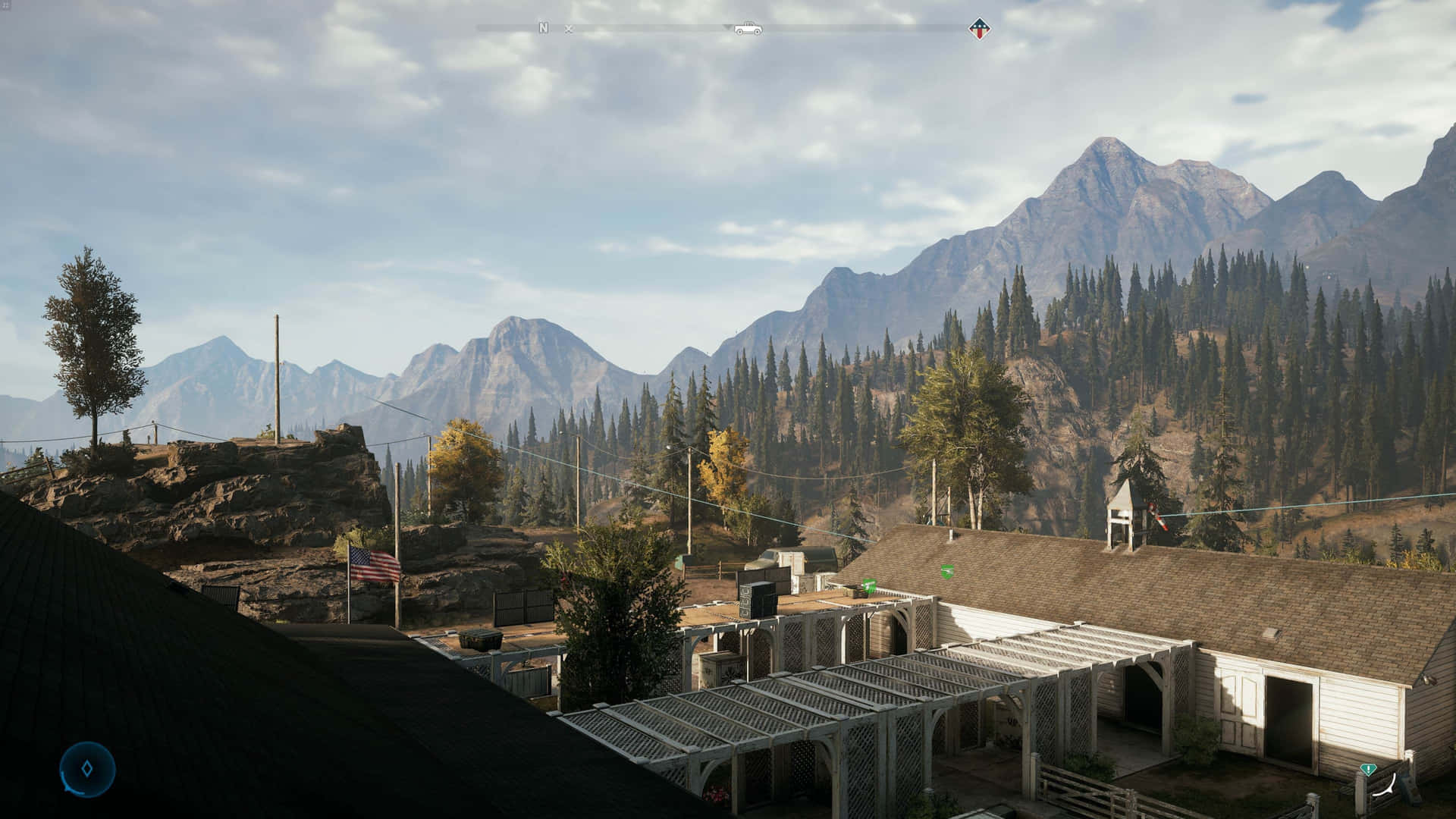 et skærmbillede af et bjerglandsby i Far Cry 4 Wallpaper