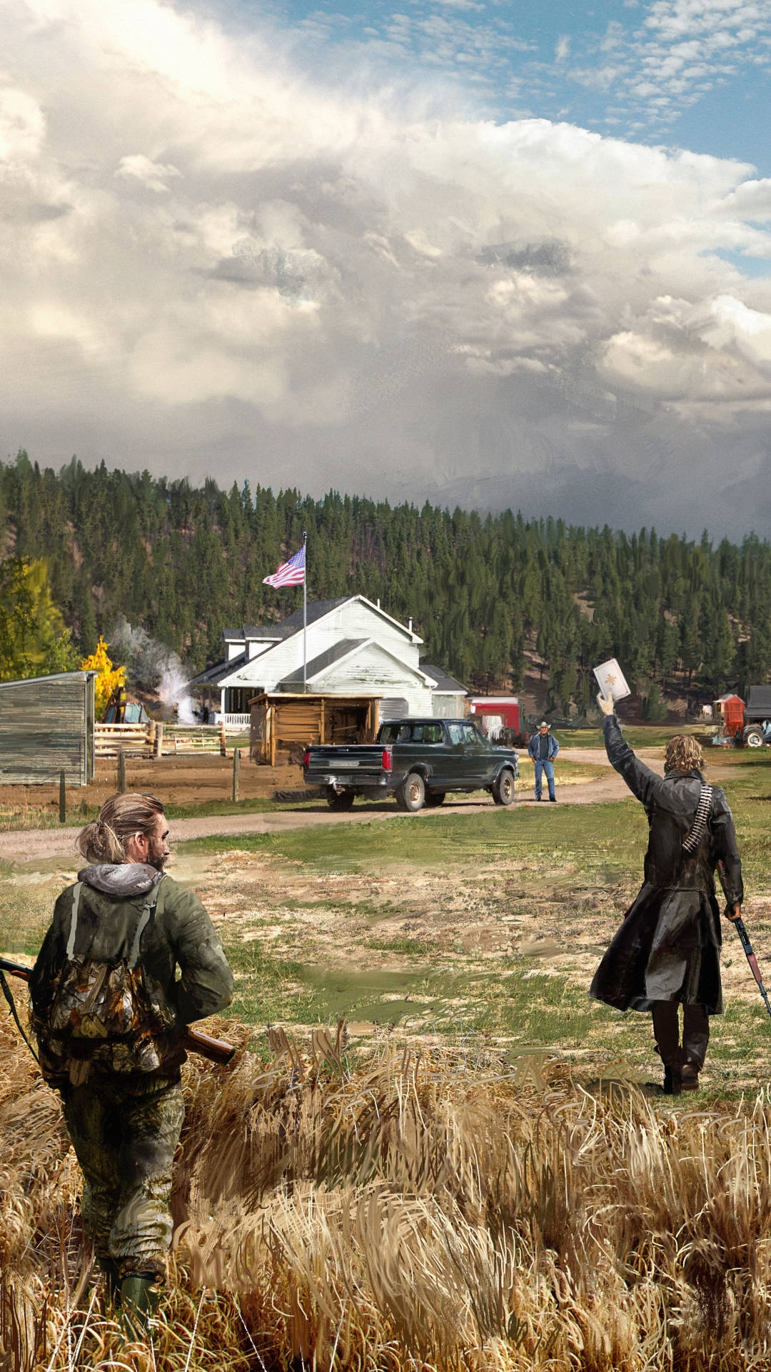Download Far Cry 5 Enemies On Farm Iphone Wallpaper | Wallpapers.Com