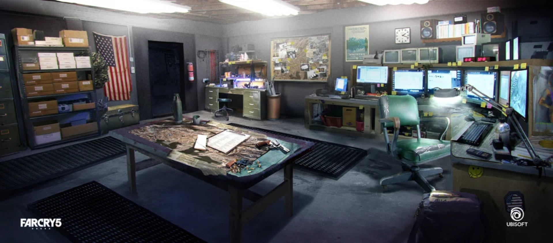 Far Cry 5 Surveillance Room Background