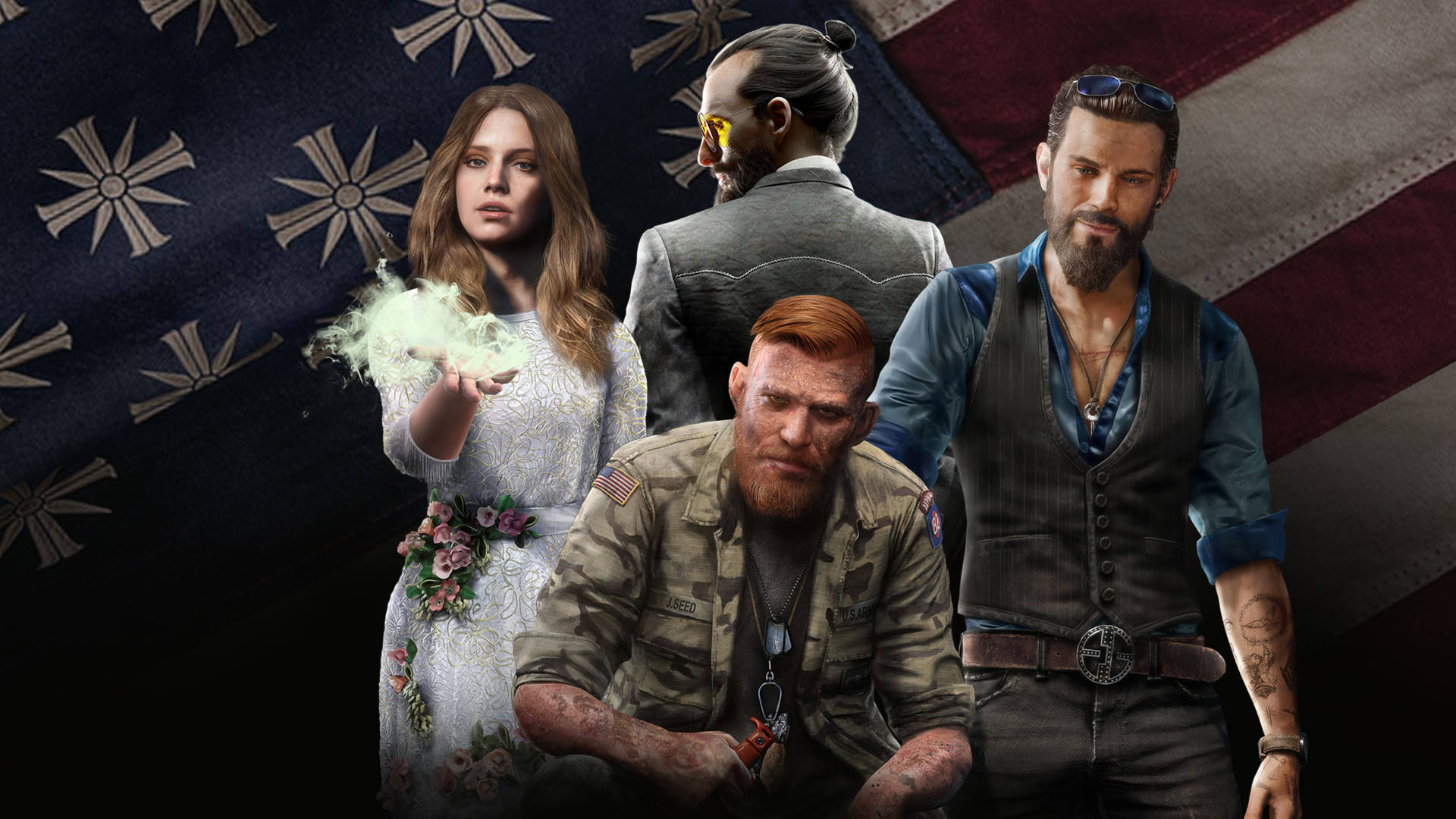 Far Cry Five Flag Cast Wallpaper