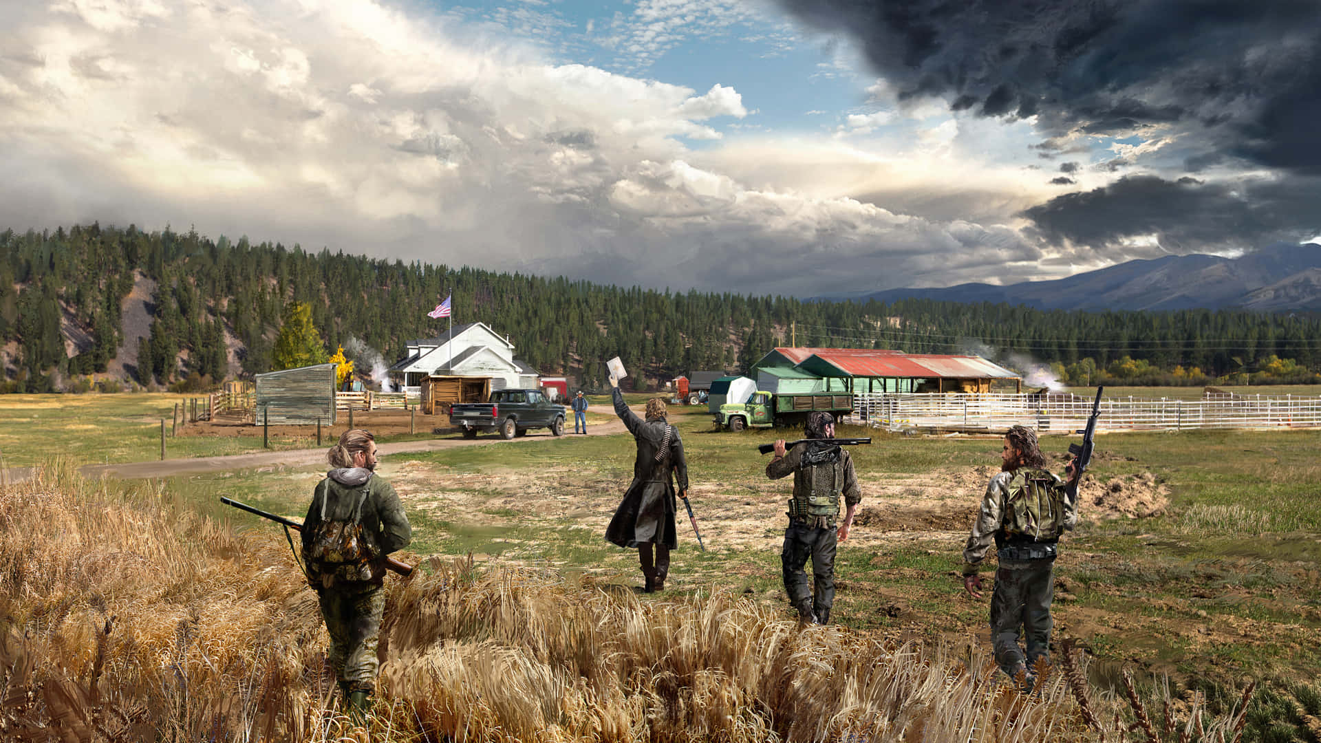 Far Cry Team With Guns Wallpaper