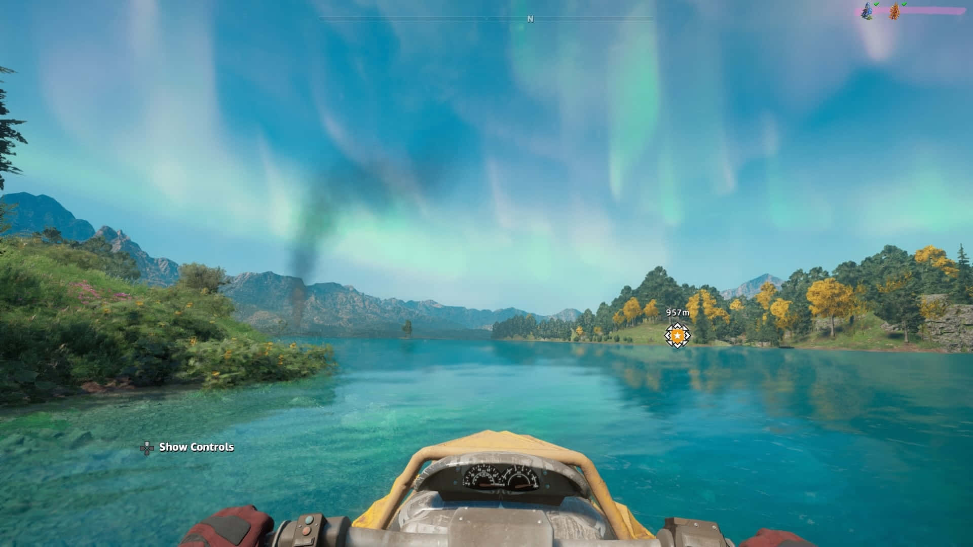 A Screenshot Of A Boat In A Lake