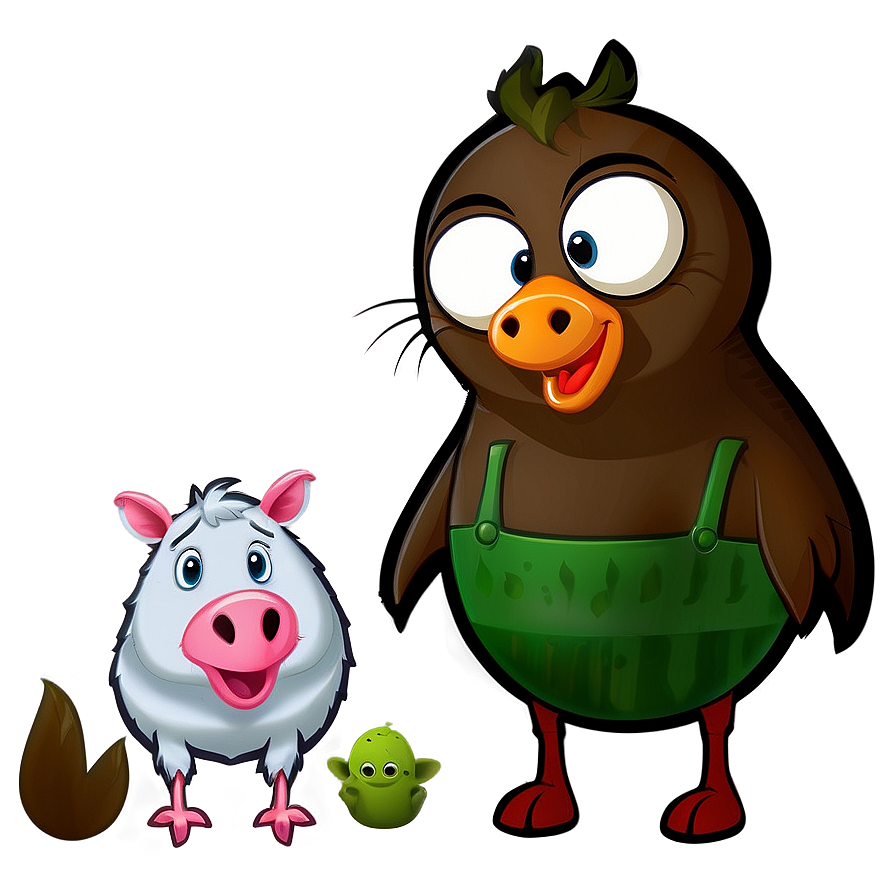 Farm Animal Cartoon Characters Png Qjd PNG