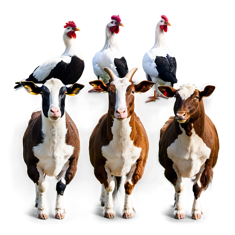 Farm Animals Png In Action Poses Kpg PNG