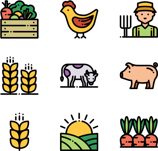 Farm Icons Set PNG