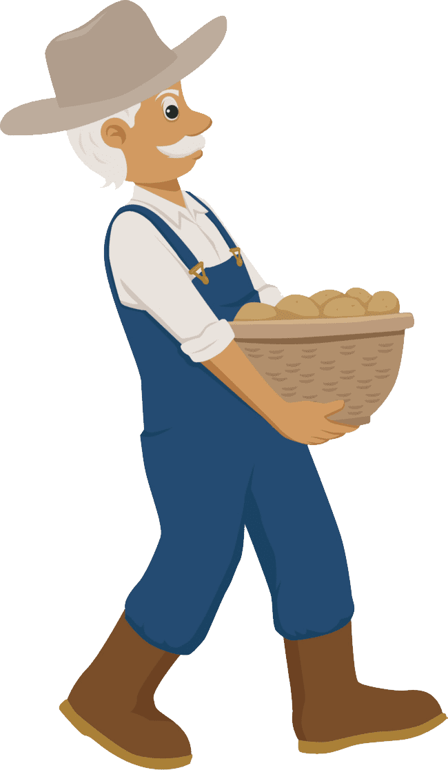 Farmer Carrying Potatoes PNG