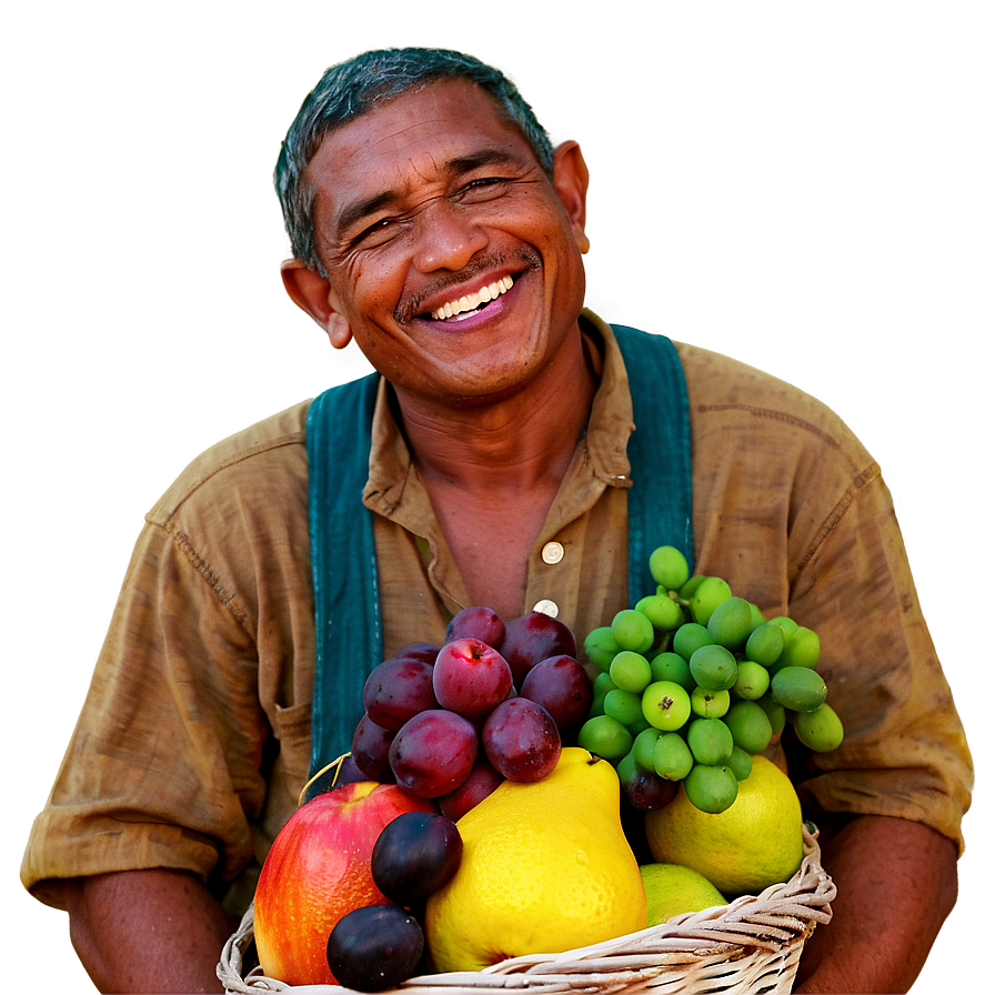 Download Farmer With Fruit Basket Png 22 | Wallpapers.com