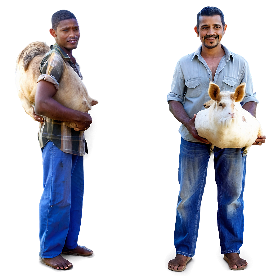 Farmer With Livestock Png Xql31 PNG