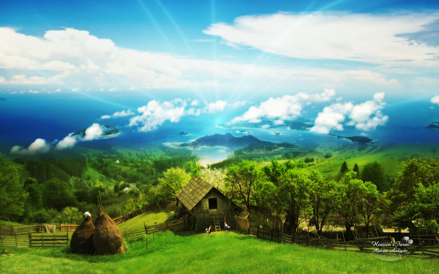 Bringensie Die Schönheit Des Ländlichen Lebens Auf Ihren Desktop Mit Diesem Atemberaubenden Bauernhaus-hintergrundbild. Wallpaper
