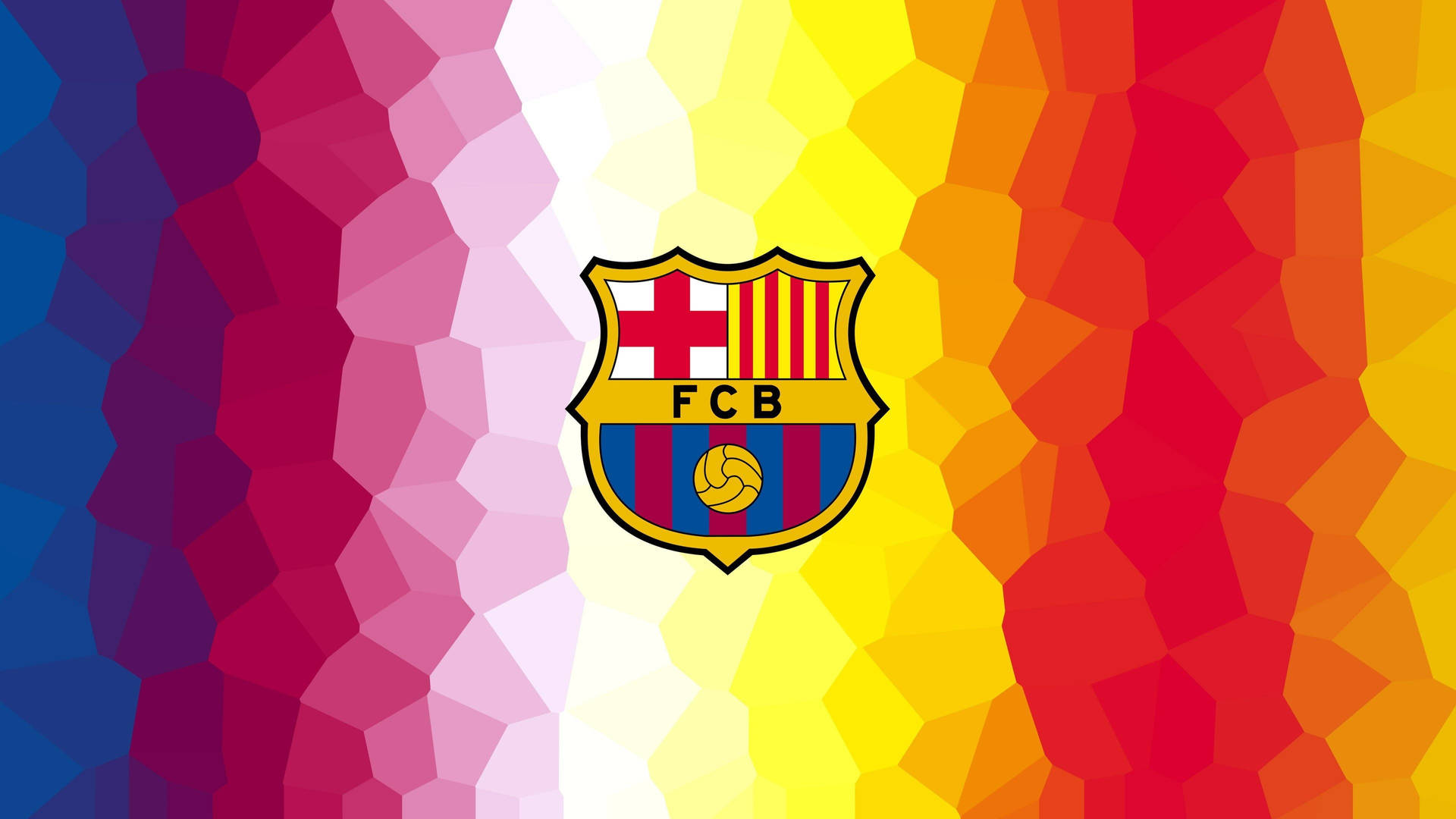 Farverig Barcelona Fc Mosaic Wallpaper