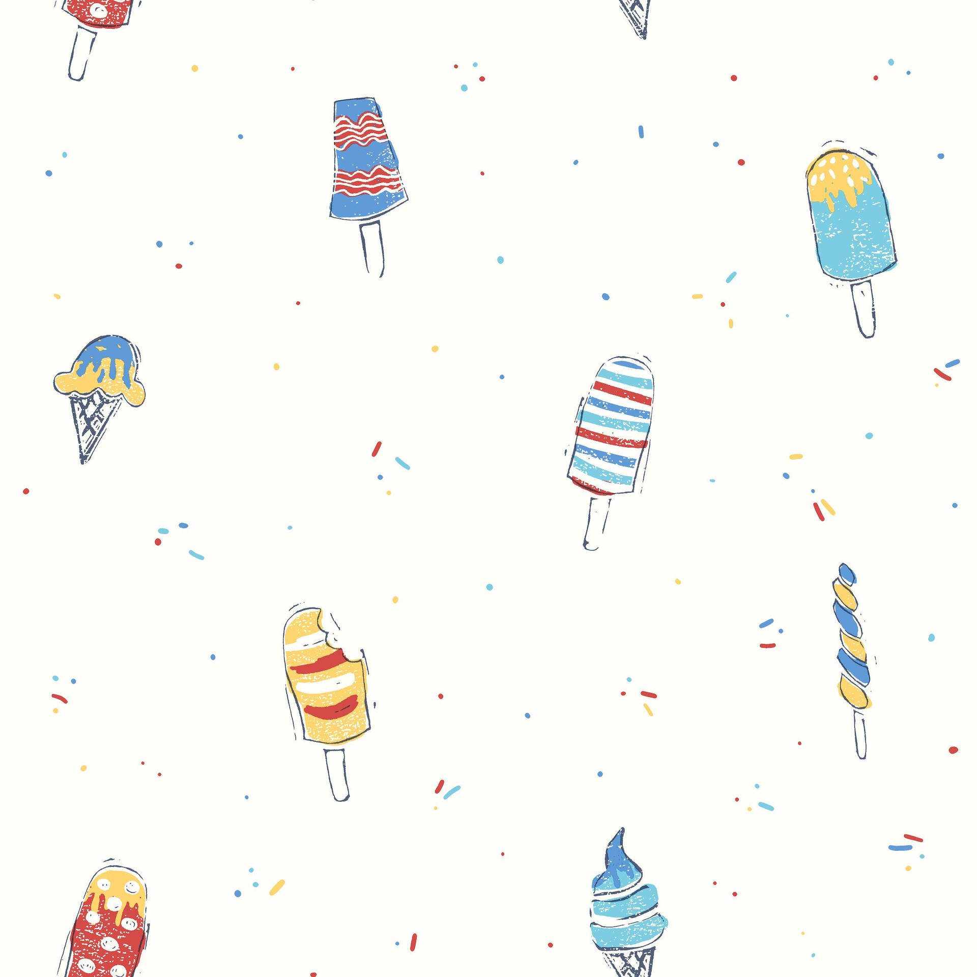 Farverig Ice Cream Art Wallpaper
