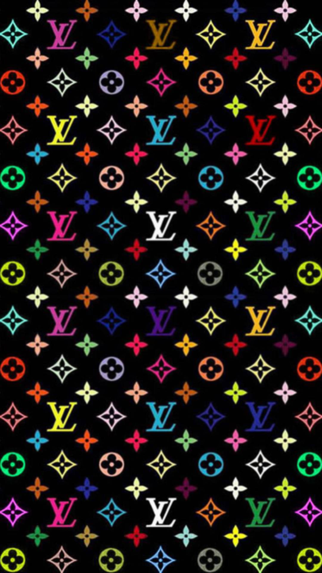 Farverig Louis Vuitton Telefon Wallpaper