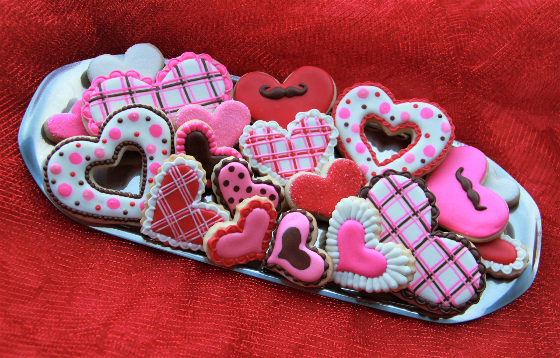 Farverige Heart Cookies Wallpaper