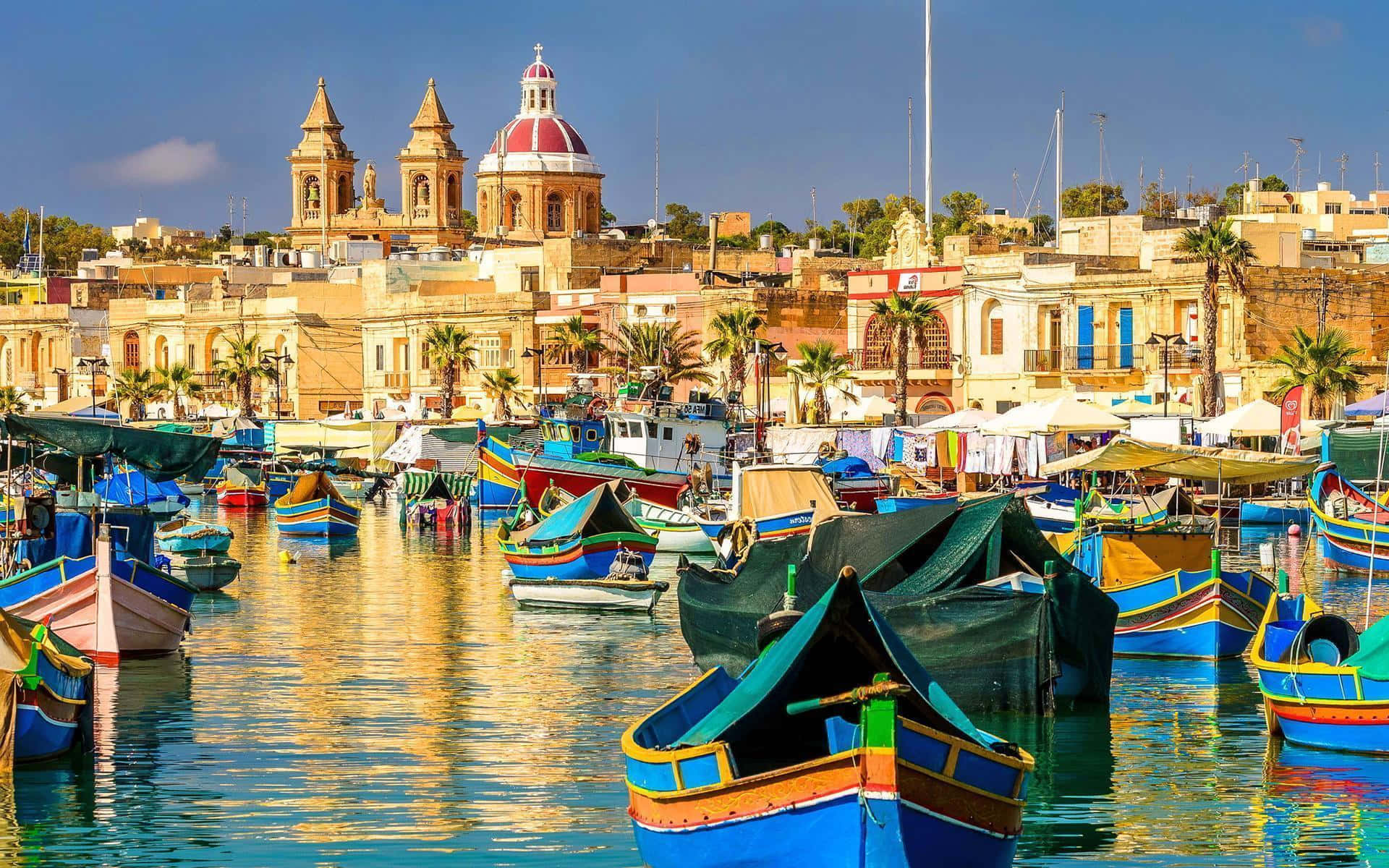 Fascinantevista De La Ventana Azul En Malta