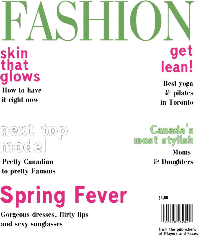 Fashion Magazine Cover Spring Fever PNG