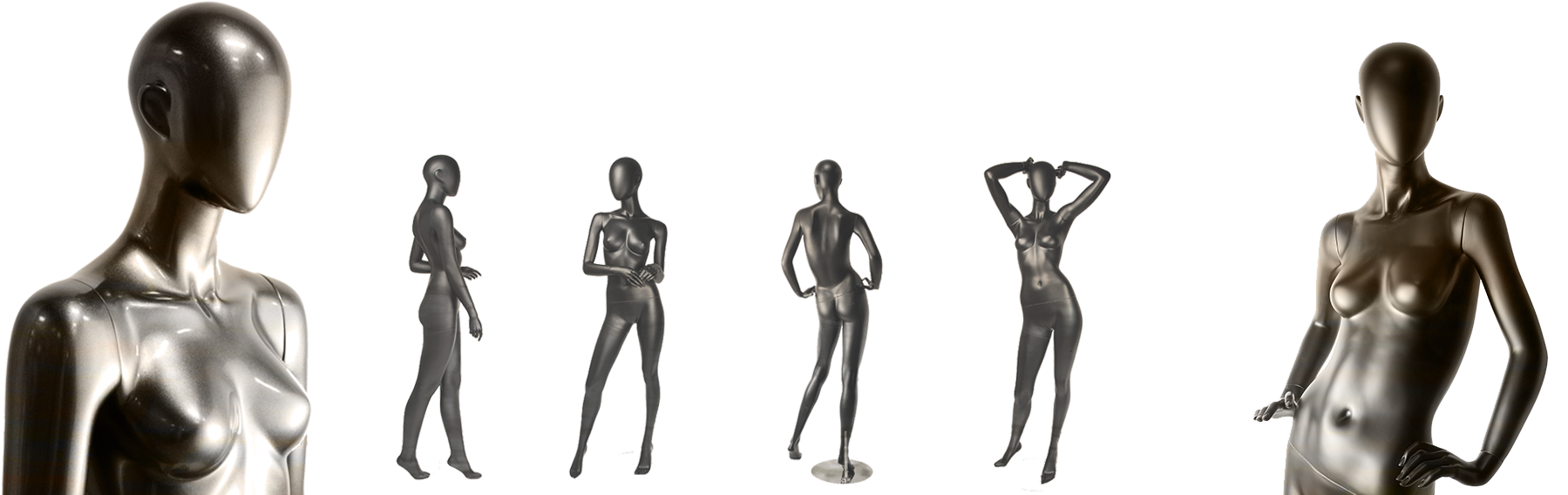 Fashion Mannequinsin Various Poses PNG