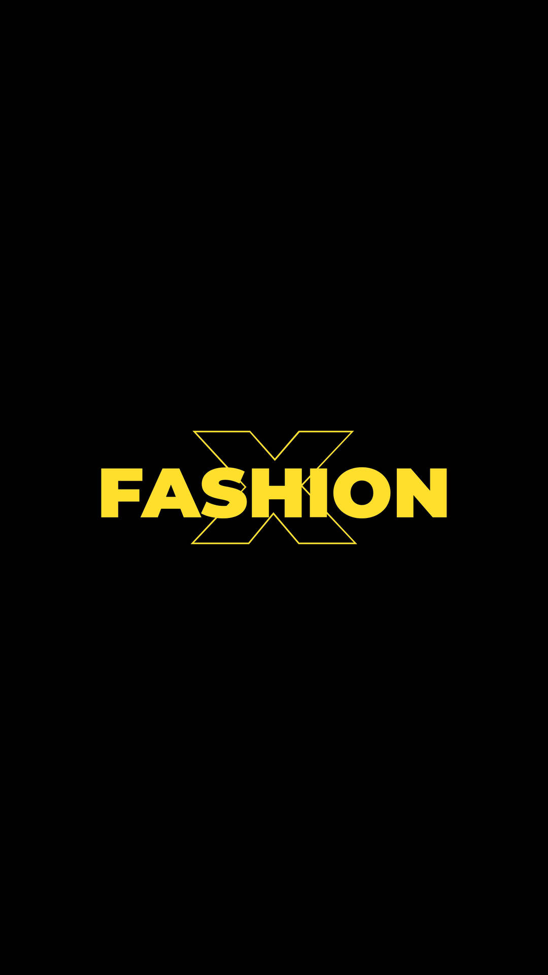 Fashion X Yellow Logo phone wallpaper.