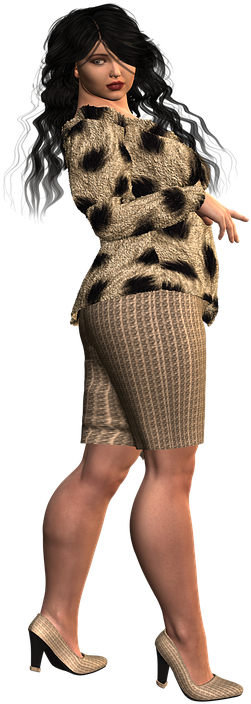 Fashion_ Model_in_ Textured_ Outfit PNG