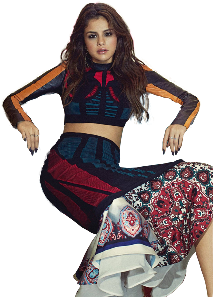 Fashionable Posein Colorful Outfit PNG