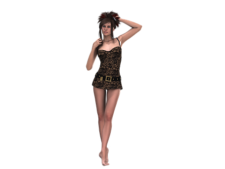 Fashionable3 D Model Pose PNG