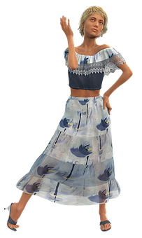Fashionable3 D Model Woman Pose PNG