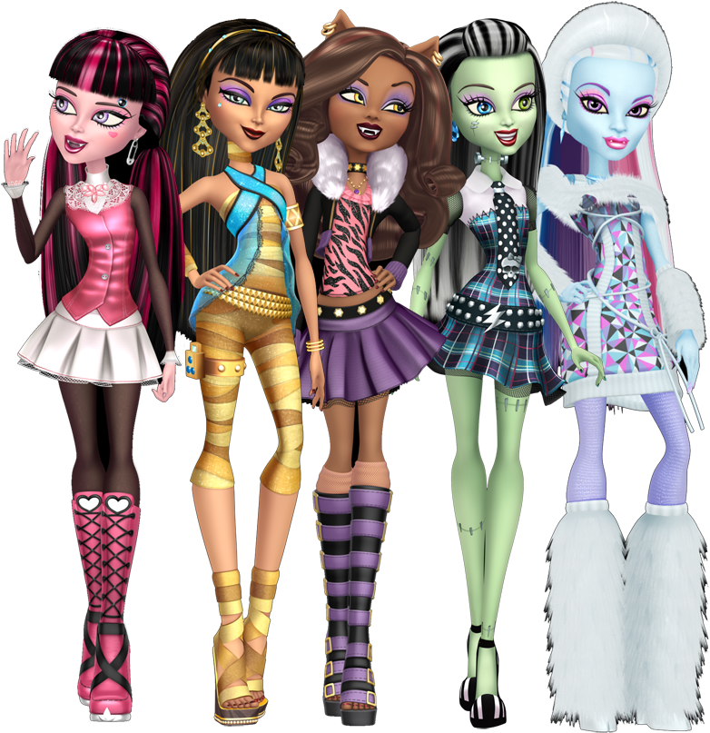Fashionable_ Monster_ Girls_ Group PNG