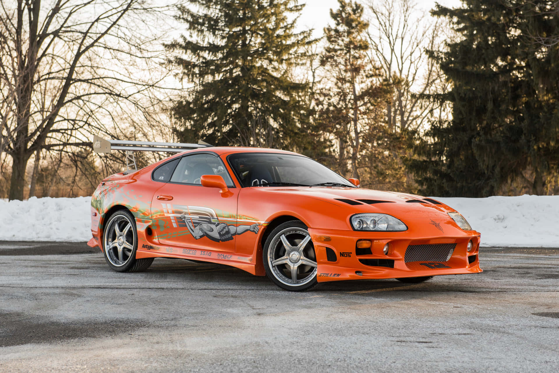 Fast And Furious 1 Toyota Supra Driving Around Wallpaper