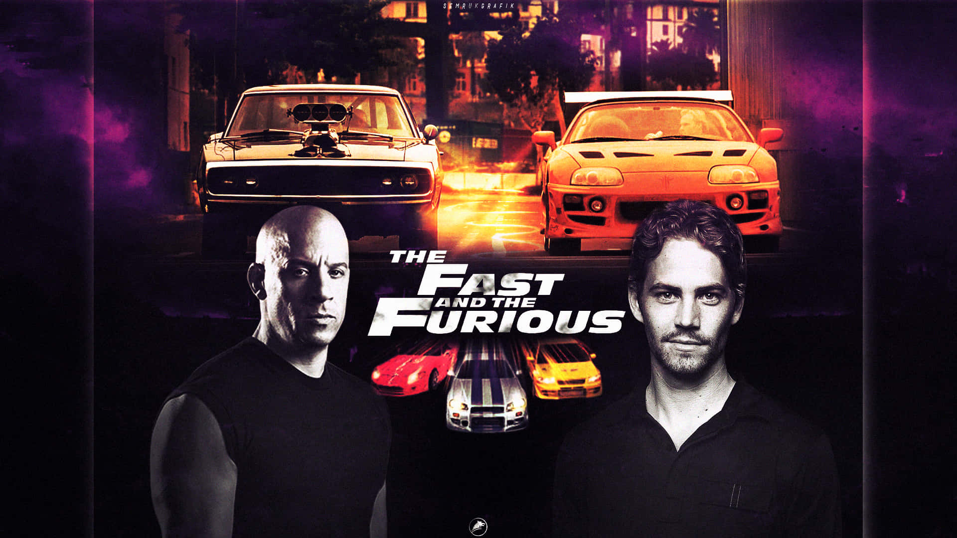 Den oprindelige skuespillere fra Fast & Furious optræder på denne tapet. Wallpaper