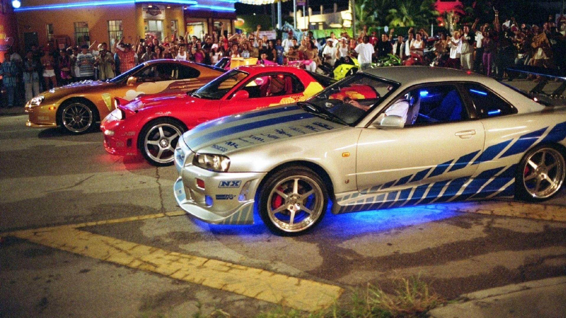 Fast And Furious Cars Drag Race At Night Wallpaper