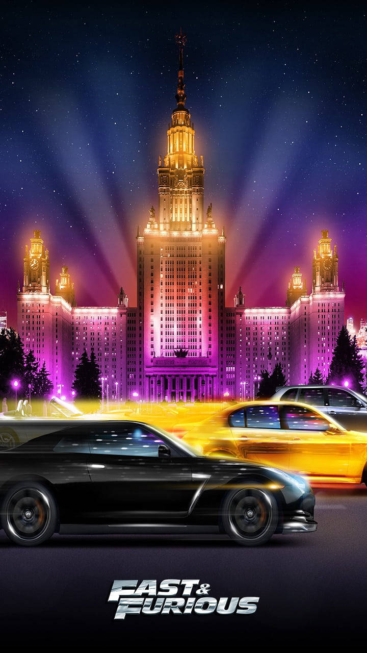 Fast And Furious Cars Fancy Building Wallpaper
