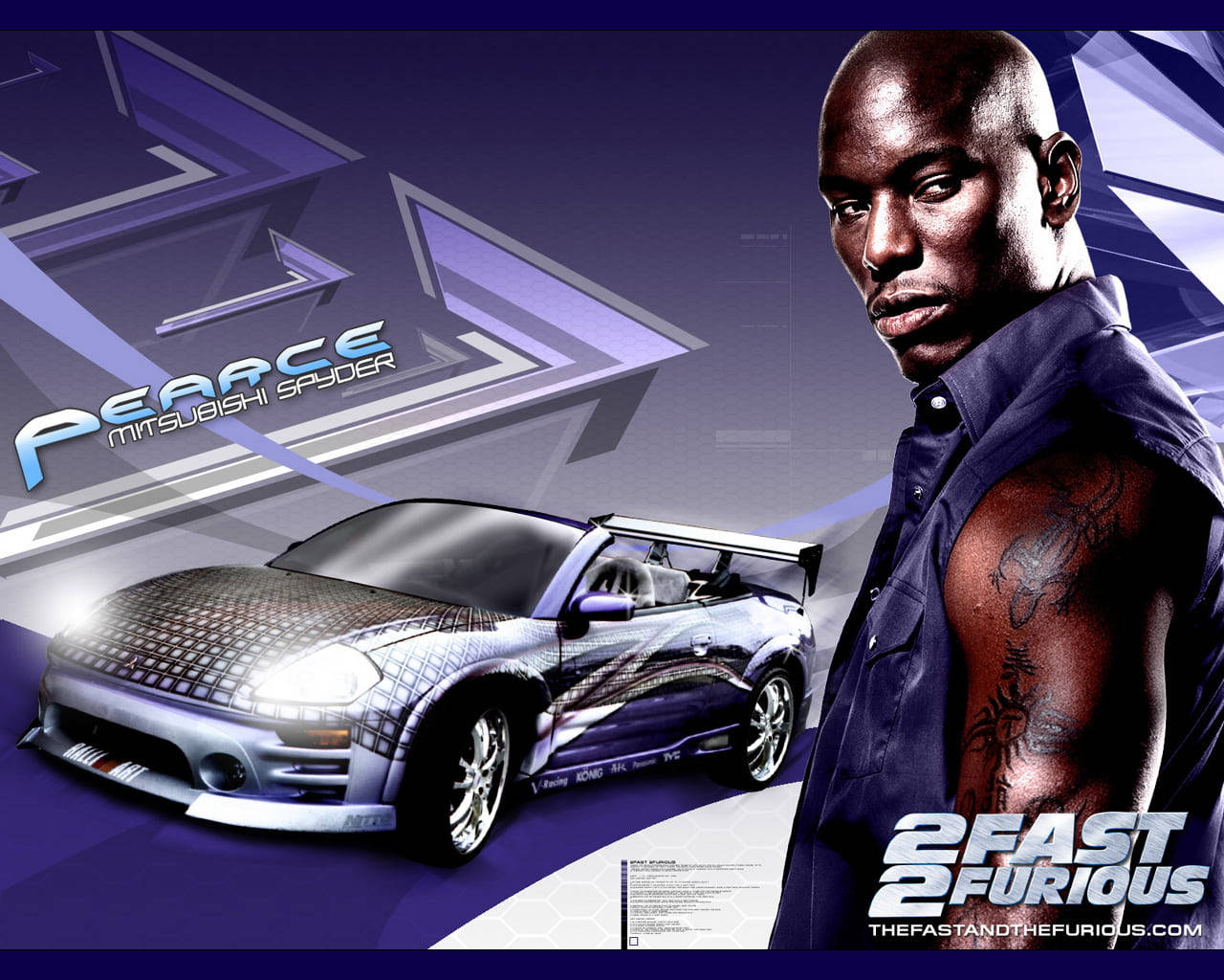 Fast And Furious Cars Tyrese Gibson Purple Aesthetic Wallpaper