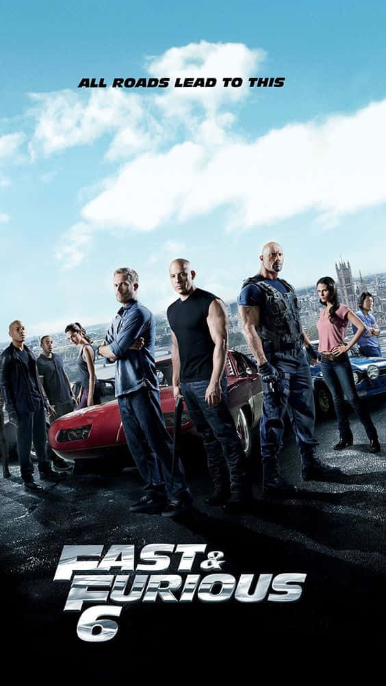 Telefon tapet med Fast And Furious 6 poster Wallpaper