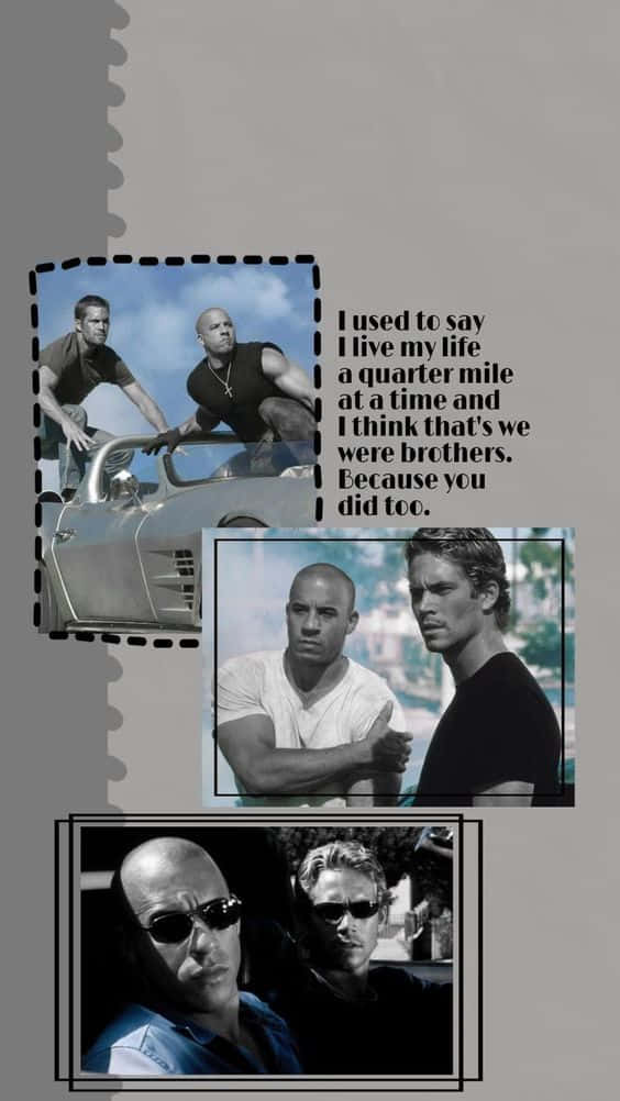 A Poster With Pictures Of Fast And Furious Wallpaper