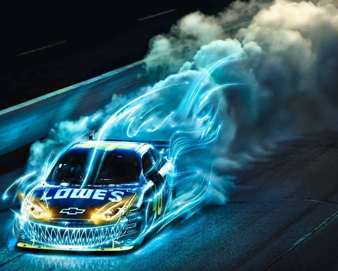 Fast Car Blue Art Wallpaper