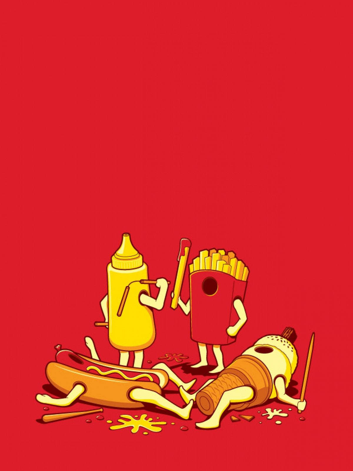 Fast Food Battle Red Wallpaper