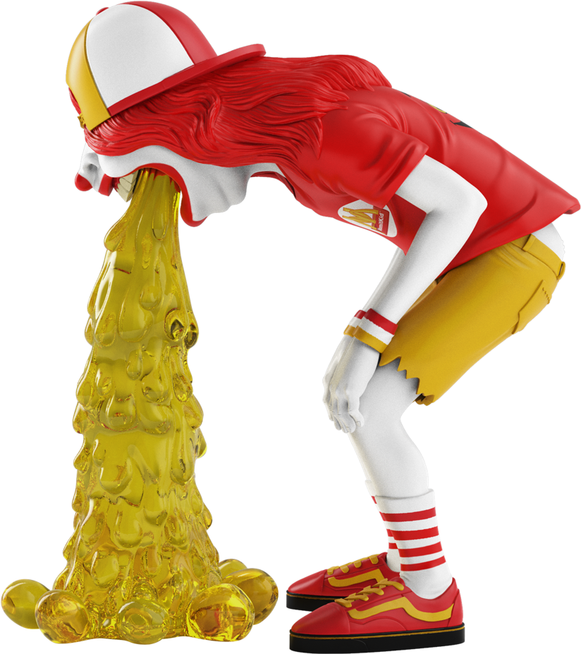 Fast Food Character Vomiting PNG