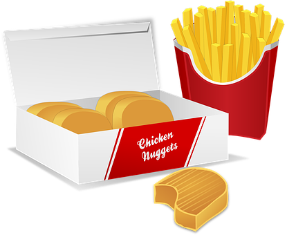 Fast Food Chicken Nuggetsand Fries PNG