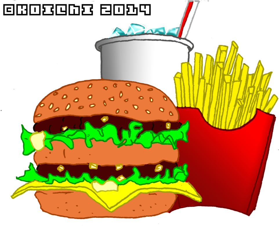 Fast Food Combo Illustration PNG