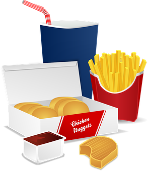 Fast Food Combo Vector Illustration PNG