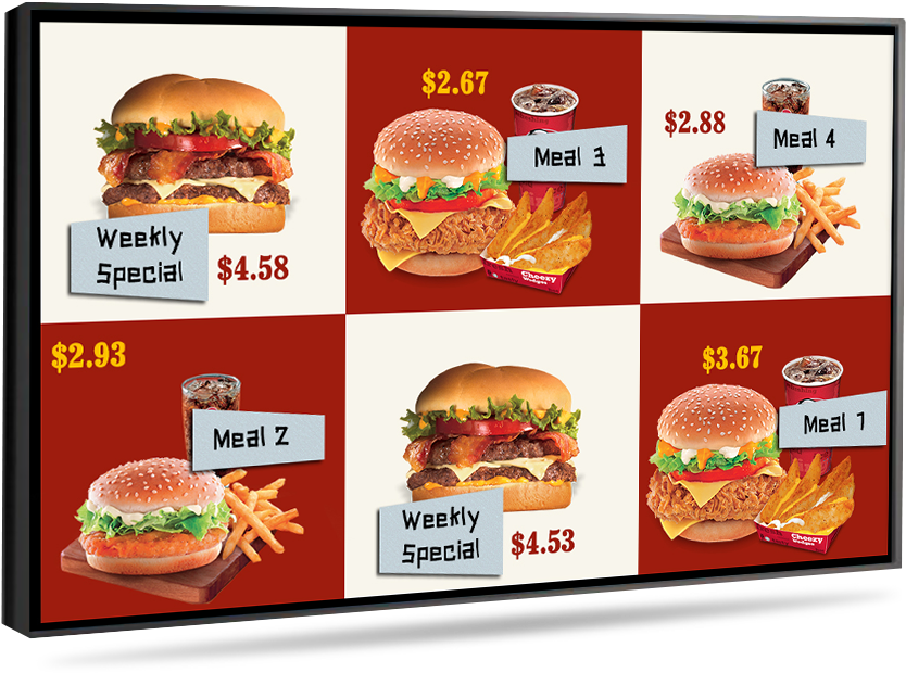 Fast Food Digital Menu Board PNG