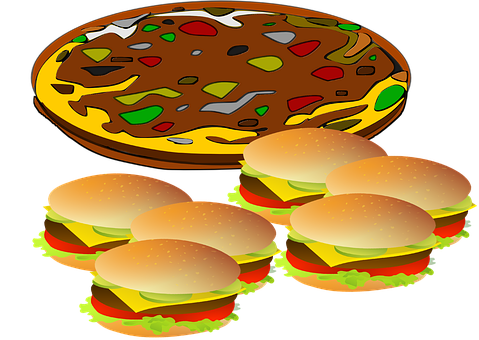 Fast Food Feast Illustration PNG