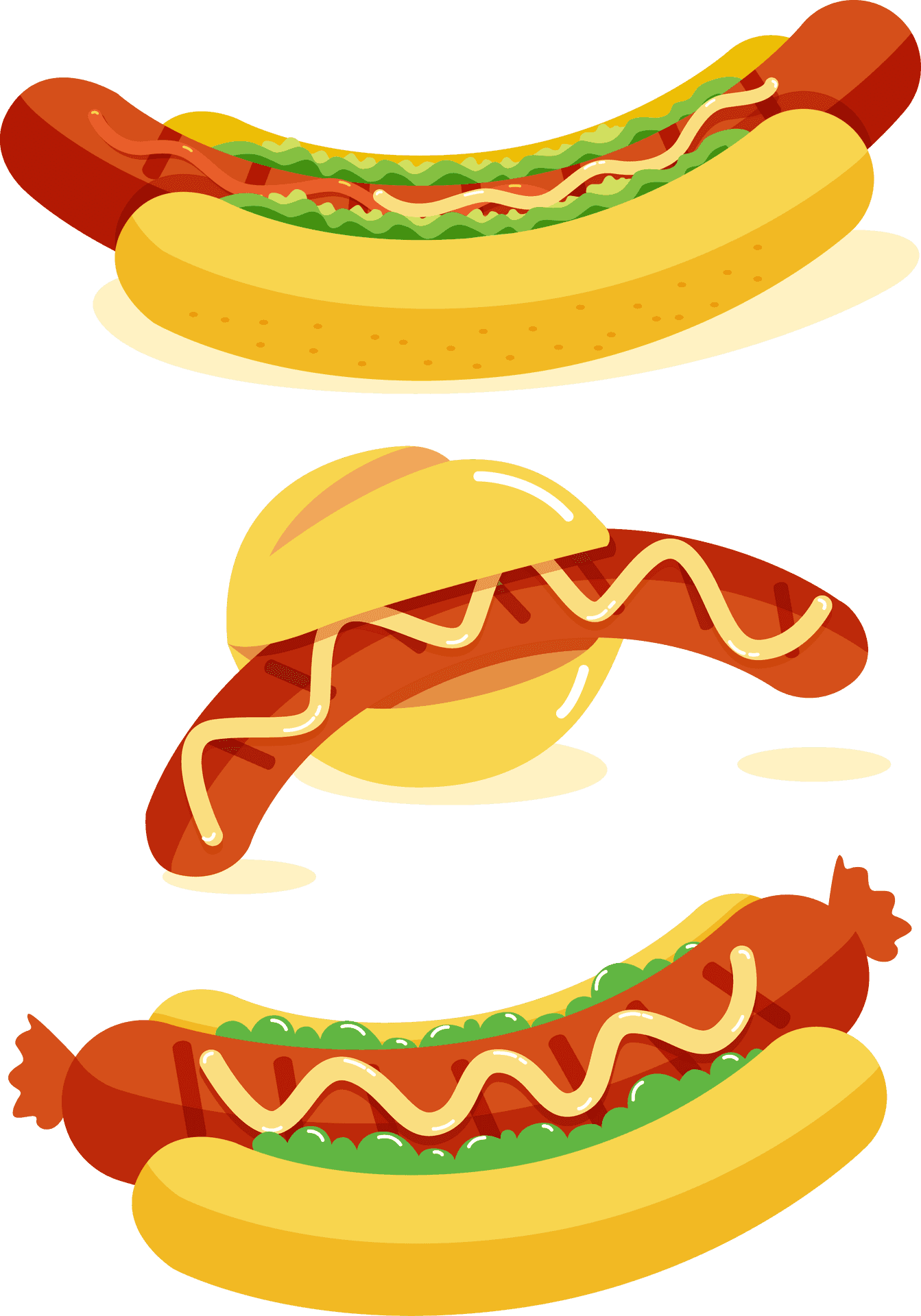 Fast Food Hot Dogsand Burger Illustration PNG