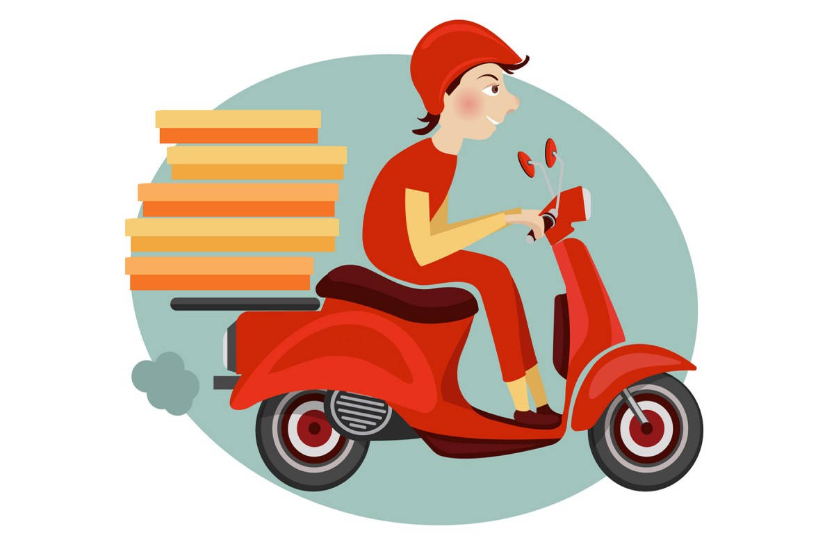 Fast Food Pizza Delivery Bike Wallpaper