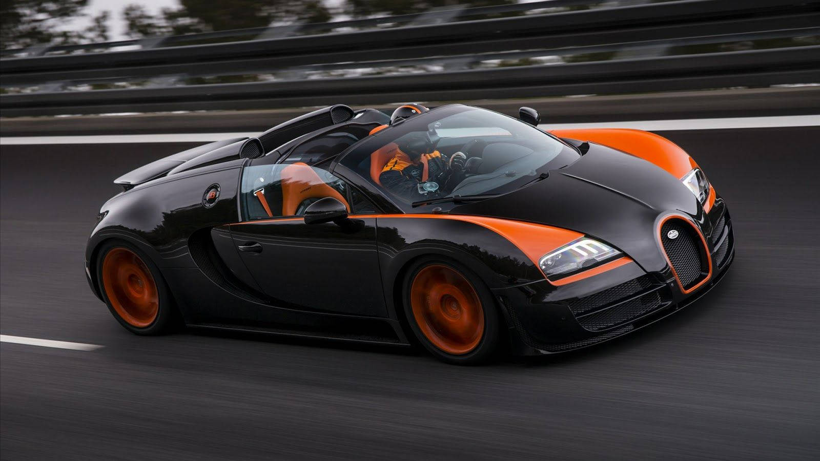 Fast-moving Bugatti Veyron Supercar