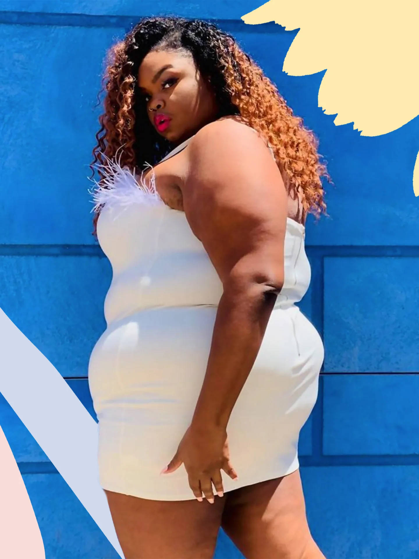 Fat Black Woman In White Dress Wallpaper