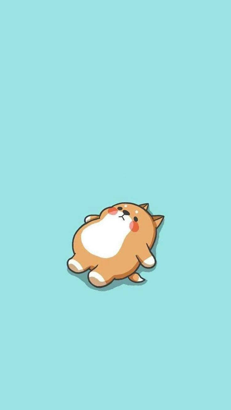Fat Brown Cartoon Dog Background