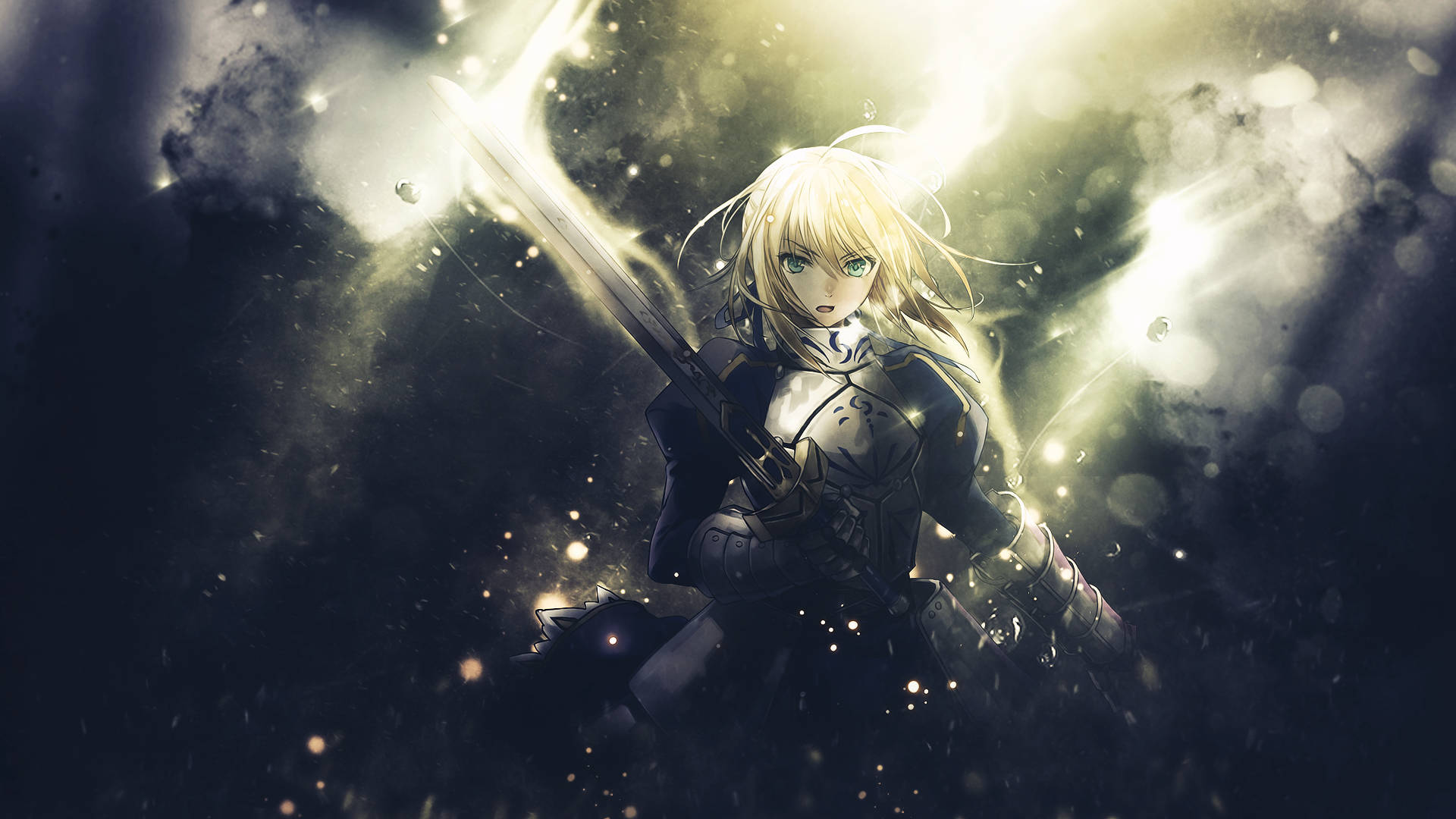 Fate Zero With Saber Holding A Sword Wallpaper