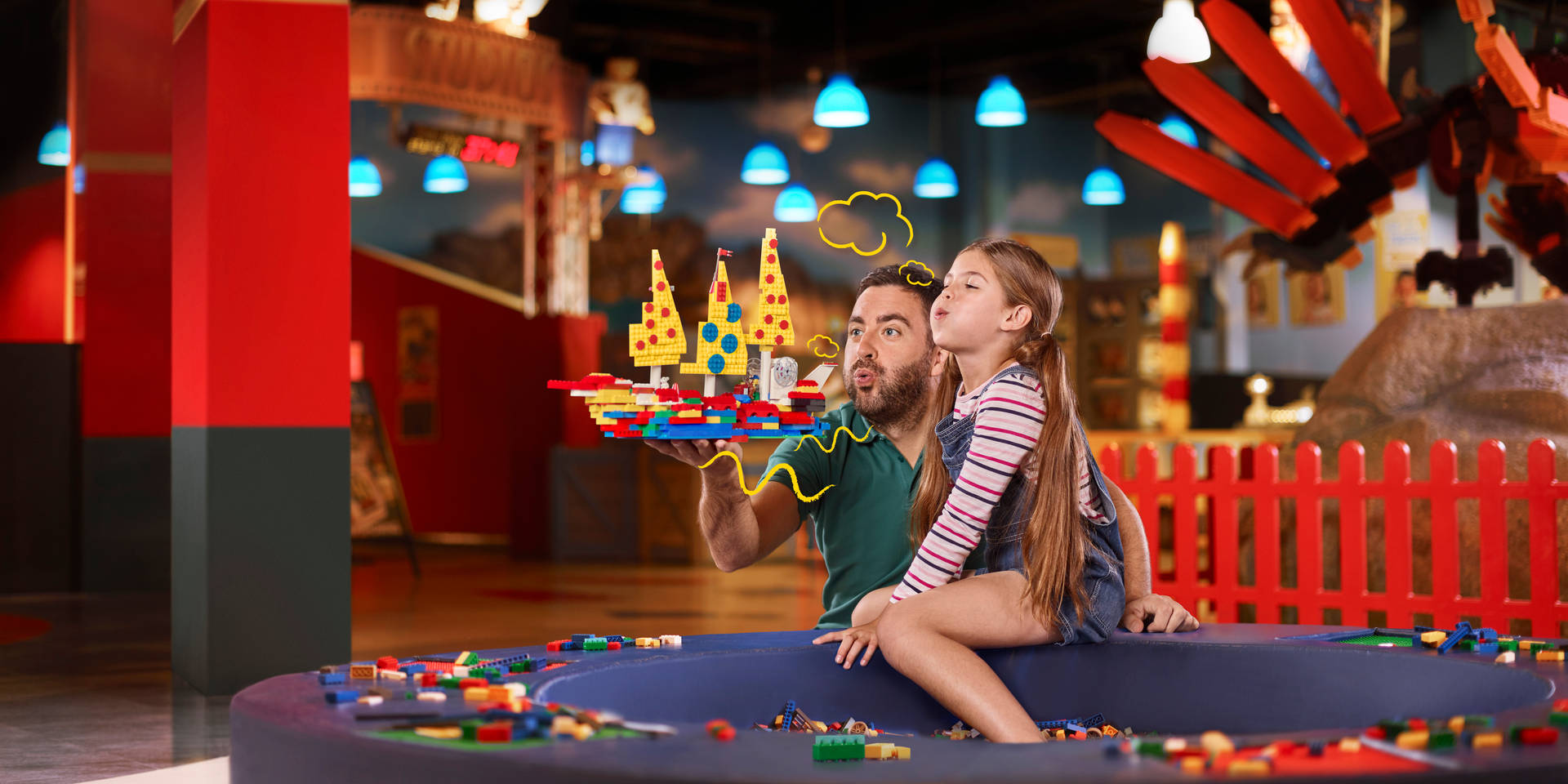 Father And Daughter At Legoland Wallpaper