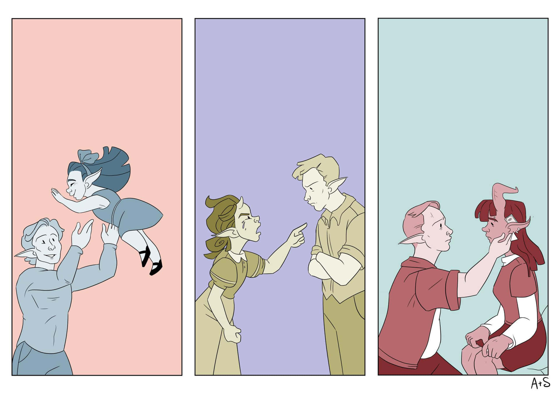 A Comic Strip With A Couple Of People Holding Hands